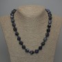 Sodalite natural stone necklace with faceted beads, diameter 12×10 mm, length 50 cm, with clasp