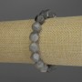 Smoky Quartz Faceted Bracelet, 10×9 mm Beads, 18 cm Stretch