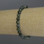 Green Jasper Faceted Bead Bracelet, 6 mm diameter, 18 cm stretch