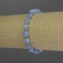 Aquamarine bracelet with faceted cubes, diameter about 7 mm, 3 mm seed beads, 18 cm stretch