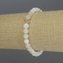 Stretch bracelet with smooth mother-of-pearl beads, 6 mm diameter, 18 cm length