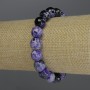 Stretch Bracelet with Faceted Agate Beads, 10 mm Diameter, 18 cm Long