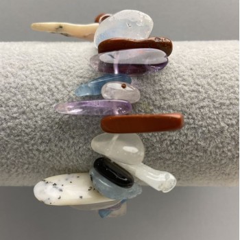 Bracelet 'Assorted Chips', diameter 14x30 mm, length 18 cm, elastic
