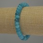 Aquamarine Rondelle Bracelet, 8x5 mm, 18 cm length, stretch