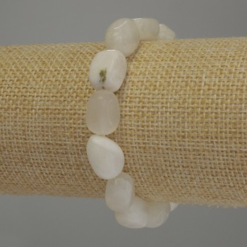 Adularia bracelet, faceted, 13x8 mm, 18 cm stretch
