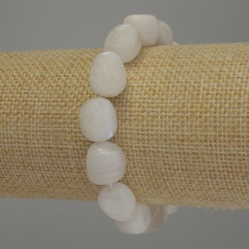 Adularia Faceted Bracelet, diameter 12x11 mm, 18 cm stretch