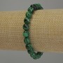 Malachite bracelet with faceted beads, 8 mm diameter, 18 cm length, stretch