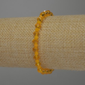 Bracelet with Czech crystal rondelles, diameters 6×5 mm and 3.5×2.5 mm, length 18 cm, stretch