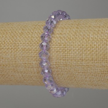 Czech crystal rondelle bracelet, 8x6 mm, 18 cm long, stretch