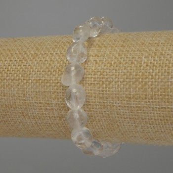 Bracelet with rock crystal faceted beads, diameter 10-12x10 mm, length 18 cm stretch