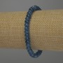 Aquamarine Rondelle Bracelet, 6x4 mm diameter, 18 cm length, stretch