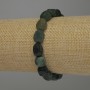 Green Jasper Faceted Bracelet, diameter 10-12x10 mm, 18 cm stretch