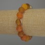Orange Agate Bracelet with smooth beads, 12 mm diameter, 18 cm length, stretch