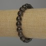 Smoky Topaz Bracelet, Faceted Bead, 9.5 mm Diameter, 18 cm Stretch