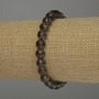 Smoky Topaz Faceted Bead Bracelet, 8 mm diameter, 18 cm length, stretch