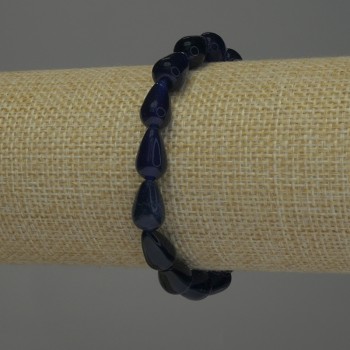 Toned quartz drop bracelet 12x8 mm, length 18 cm, stretch