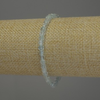 Topaz bracelet with natural gemstone, faceted cube, 4×4 mm diameter, 18 cm length, stretch