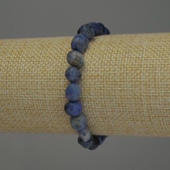 Sodalite Bracelet with Faceted Beads, 9×8 mm Diameter, 18 cm Length +/- Stretch