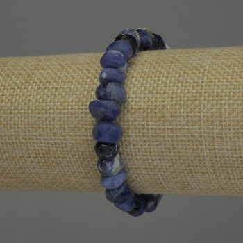 Sodalite bracelet with faceted beads, diameter 6-8×8-10 mm, length 18 cm, elastic