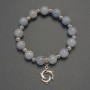 Aquamarine bracelet with smooth beads, 10mm diameter, 18 cm length, stretch