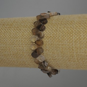 Agate Teardrop Bracelet, 8x6 mm diameter, 18 cm stretch length