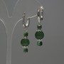 Earrings Chrysoprase bead, diameter 10 mm ± Cat's Eye faceted cube 4 mm ±, length 40 mm ±