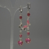 Tourmaline Earrings with a Faceted Cube, 5 mm diameter ±, crystal in a 12 mm setting ±, length 85 mm ±