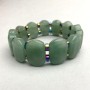 Nephrite Bracelet 'Link' 17x13mm, Hematite Rondelle 5x2mm, Length 18 cm Stretch