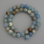 Blue Calcite Beads, Smooth Round 10mm ± on Thread, Length 39cm+