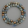 Blue Calcite Beads, Smooth Round 8 mm, On Thread, Length 39 cm+