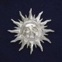 Sun Brooch, Silver Metal, 68 mm +/-, Magnetic Backing