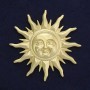 Brooch 'Sun' in Matte Gold Color, Golden Metal, 68mm ±, Magnetic