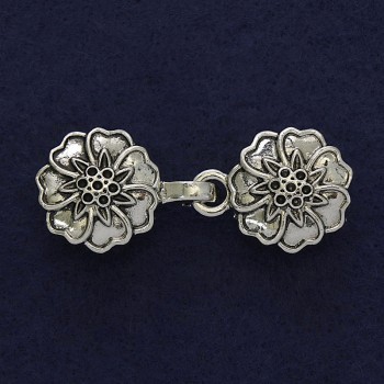 Silver Cardigan Clasp Brooch