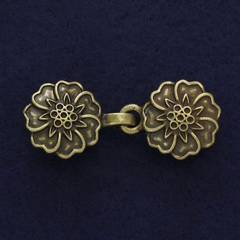 Bronze-colored cardigan brooch clasp, diameter 21 mm, length 52 mm ±
