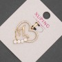 Xuping Pendant 'Bird in the Heart' with White Crystals, Diameter ~22 mm, Length ~30 mm, 18K Gold Plating