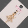 Xuping Pendant 'Girl' with White Crystals, 18 mm Diameter, 34 mm Length, 18K Gold Plating