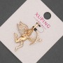 Xuping "Cupid" Pendant with White Crystals, 27mm Diameter, 33mm Length, 18K Gold Plating