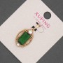 Pendant Xuping with a Green Crystal, 14 mm diameter, 28 mm length, 18K plating