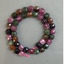 Tourmaline Beads Faceted Cube 9x9mm ± on Thread, Length 37 cm ±