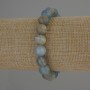Blue Calcite Bracelet with Smooth Beads, 10 mm Diameter, 18 cm Length, Stretch