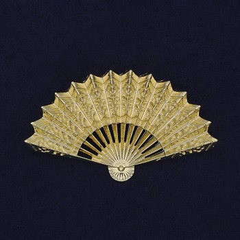 Brooch 'Fan' gold-tone metal 54x35mm+
