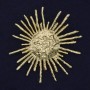 Brooch Accent Sun Golden Metal 65mm+