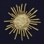 Brooch Accent Sun - Golden Pearl Color, Golden Metal, 65mm+