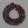 Tourmaline Rubellite Beads on a Thread, Faceted Cube, 5 mm Diameter, 37 cm Length