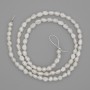 Natural freshwater pearl beads 5–6×3–4 mm, 39 cm length, on thread