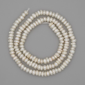 Natural freshwater pearl beads 8x2-3 mm, length 35 cm, on thread