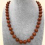 Red Jasper Necklace with smooth round beads, 10 mm diameter, 45 cm long, with a clasp