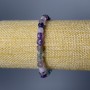 Fluorite bracelet with natural stone, faceted cube beads, 6mm diameter ±, 18cm length (stretch)
