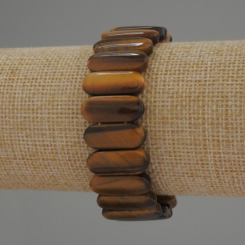Tiger's Eye Bracelet - Link, 20x8 mm, 18 cm Stretch