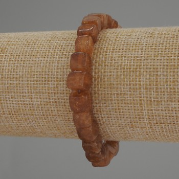 Citrine Cube Bracelet, 7mm Diameter, 18cm Length, Stretch
